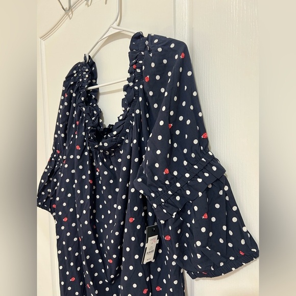 Crown & Ivy Navy Polka Dot with lady bugs Blouse size 3X - Picture 10 of 12
